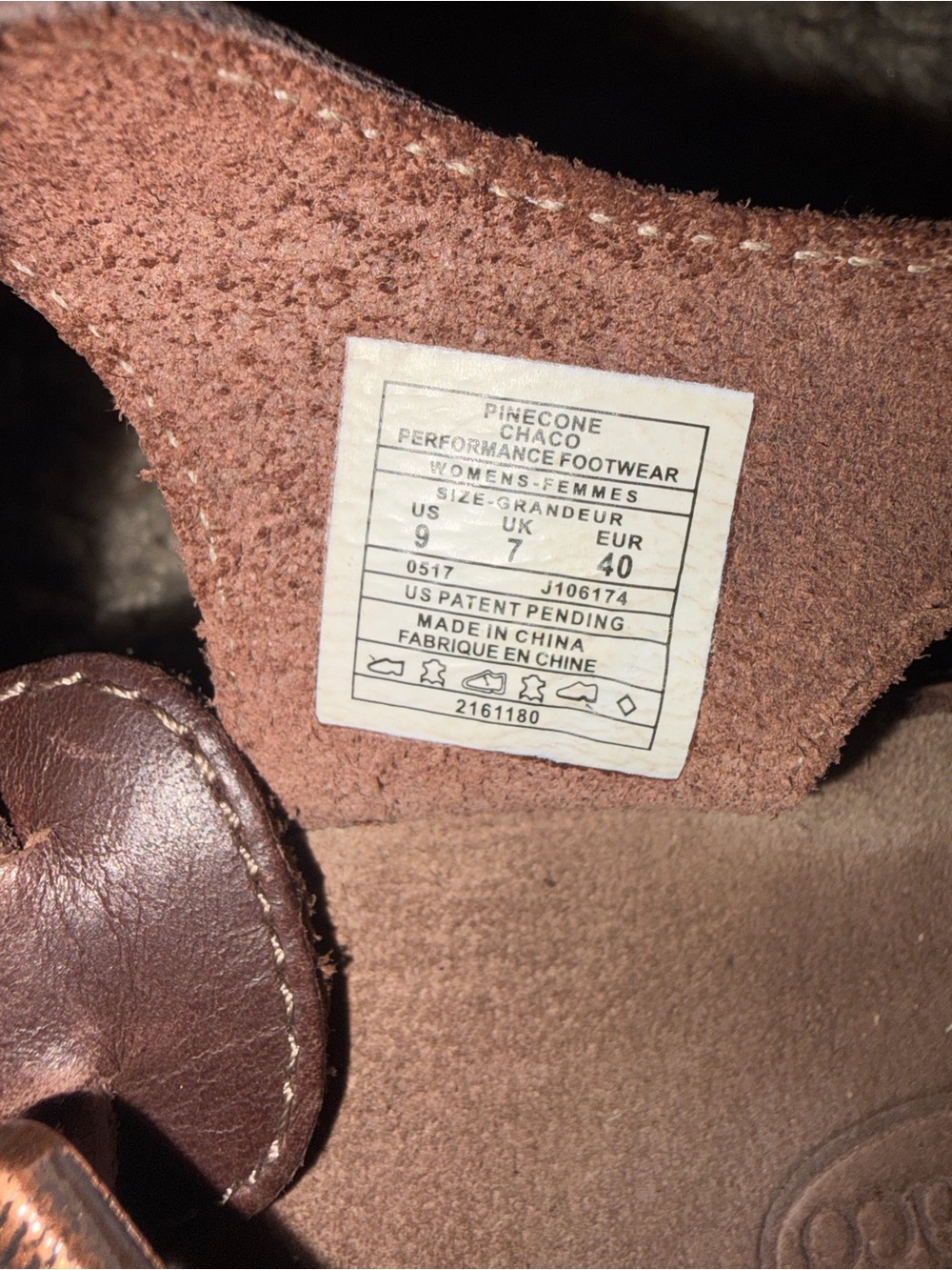 Women Brown Leather Chaco  Strappy Sandals, size 9 - Picture 6 of 6